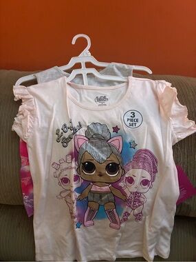 L.O.L. Surprise! Light Pink Graphic Tee with Colorful Character Print